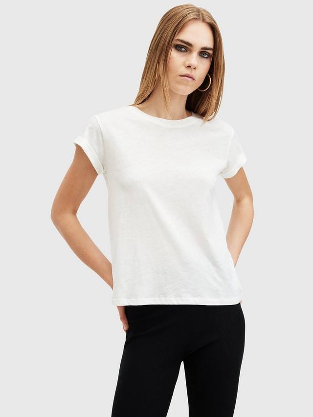 

Футболка с круглым вырезом и коротким рукавом из органического хлопка anna AllSaints, цвет Chalk White
