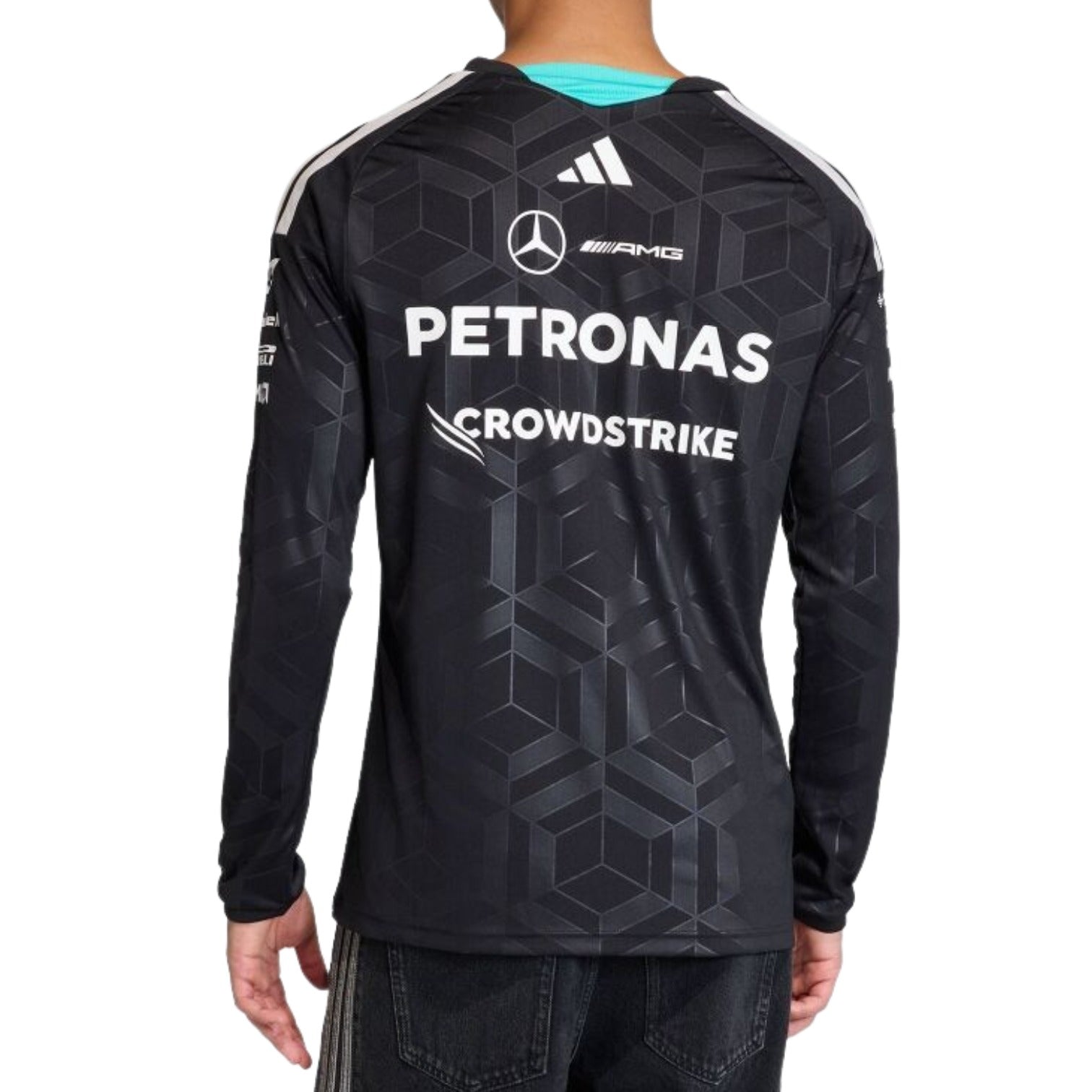 Футболка с длинными рукавами Adidas x Mercedes AMG Petronas Formula 1 для пилотов, черная — фото 3