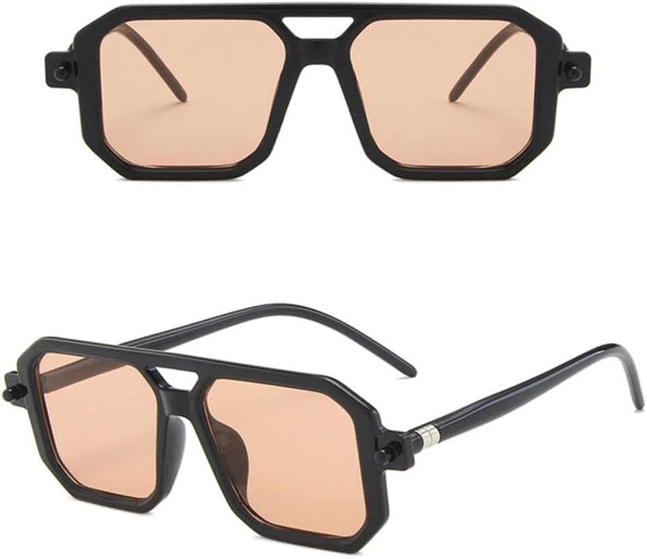 

Ретро солнцезащитные очки Jelly Tea для женщин, с двойным лучом, защита от УФ-излучения UV400, солнцезащитные очки для мужчин, винтажные черные очки LANGSER, Black Tea