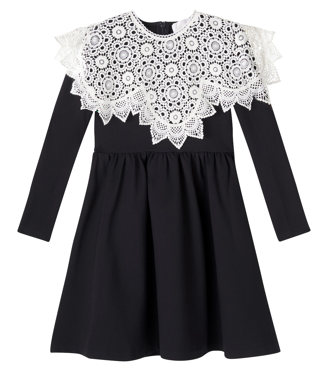 Платье с рюшами, связанное крючком Petite Amalie  , Black/Cream Lace