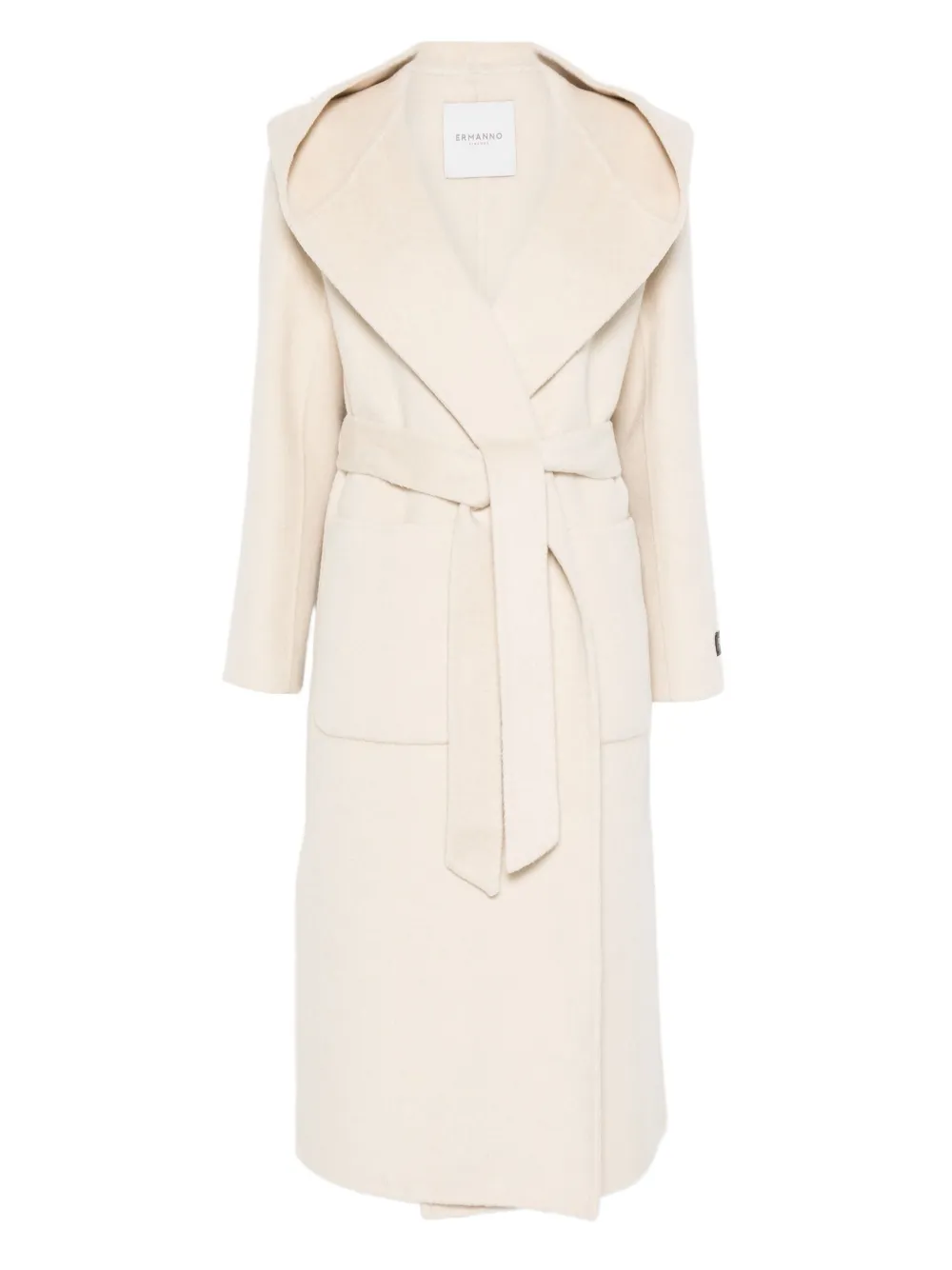 

Пальто с капюшоном и поясом Ermanno Firenze, бежевый