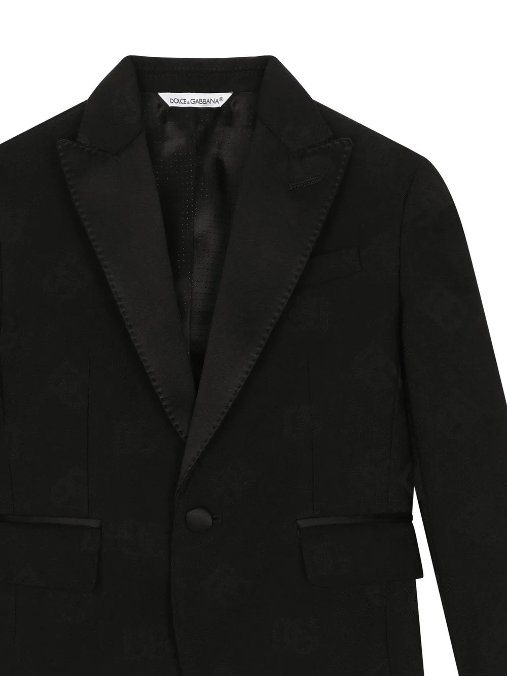 Жаккардовый пиджак с логотипом DG Dolce & Gabbana Kids, черный — фото 3