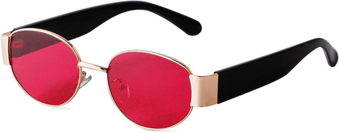 

Коричневые овальные солнцезащитные очки для женщин и мужчин в стиле ретро, ​​маленькая металлическая оправа, модные очки в стиле стимпанк, защита от УФ-излучения UV400 WNCKSQ, C5