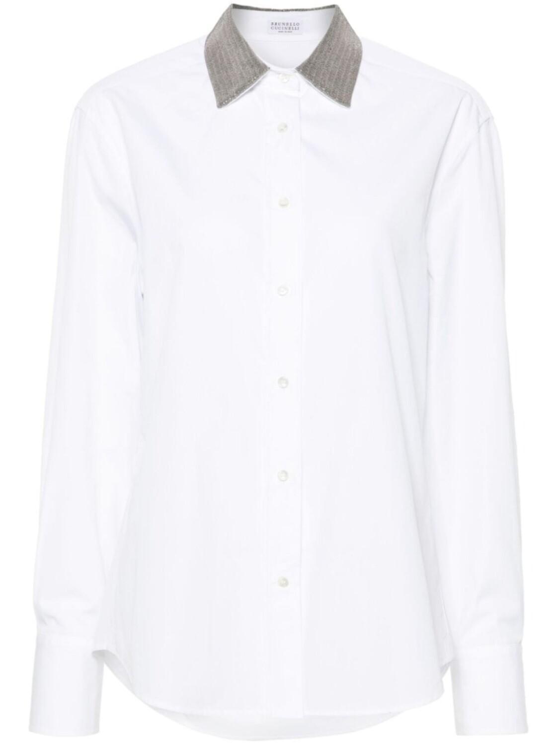 

Brunello Cucinelli рубашка с декором Monili, белый