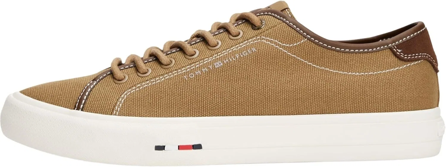 Мужские низкие кроссовки Tommy Hilfiger Th Hi Vulc Street Canvas Fm0fm05515, Brown Rooted Brown