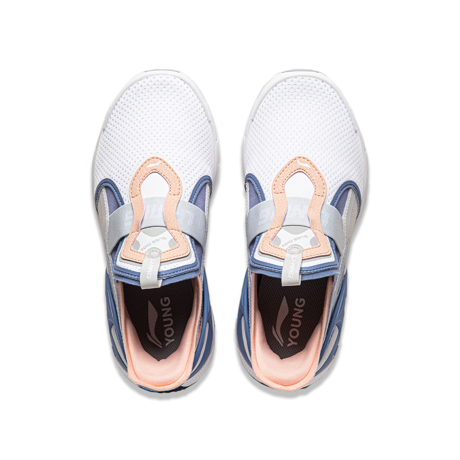 Кроссовки LINING YOUNG Kids Lifestyle Shoes Kids Low-top Standard White / Butterfly Blue / Peach Orange — фото 4