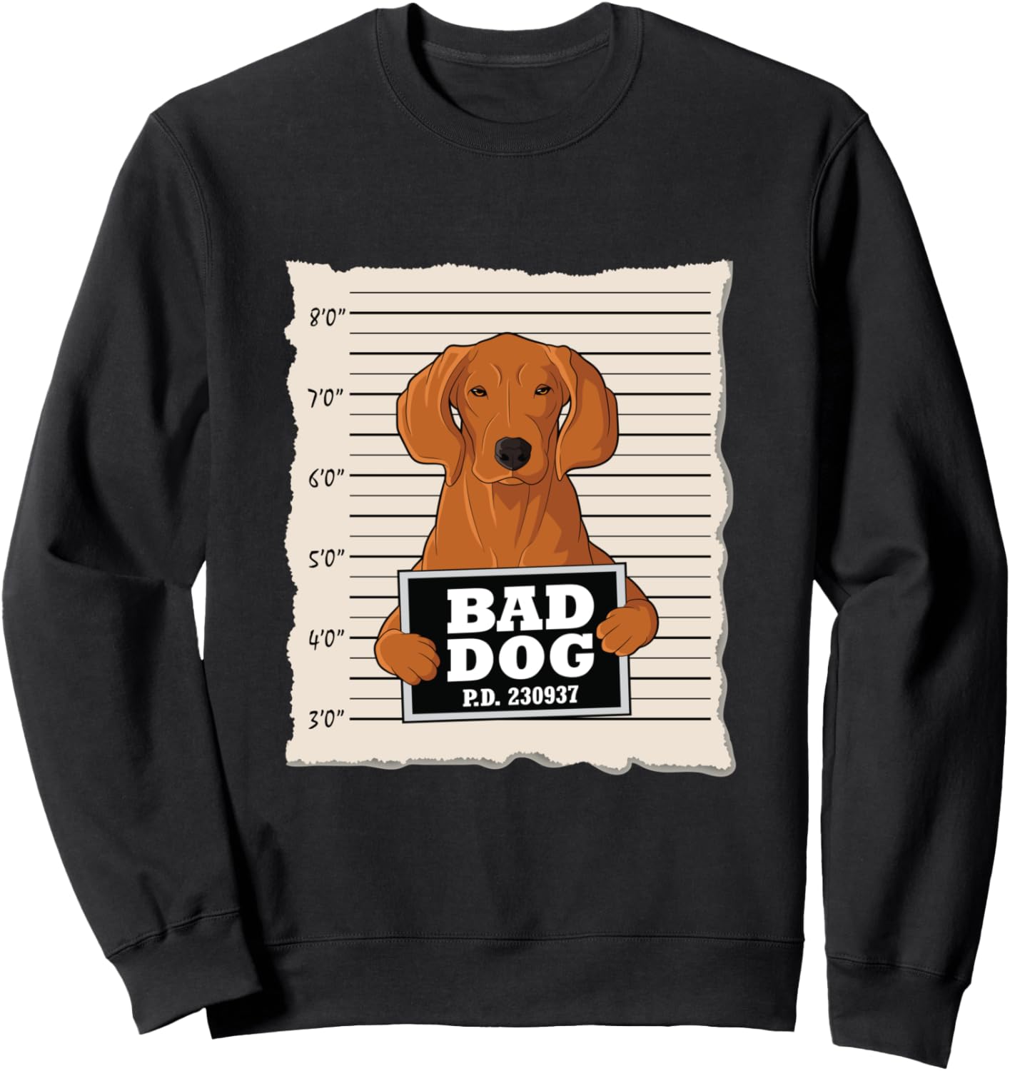 

Толстовка с кружкой и надписью «Redbone Coonhound Shot Guilty Dog» Bad Dog Mug Shot Redbone Coonhound, черный