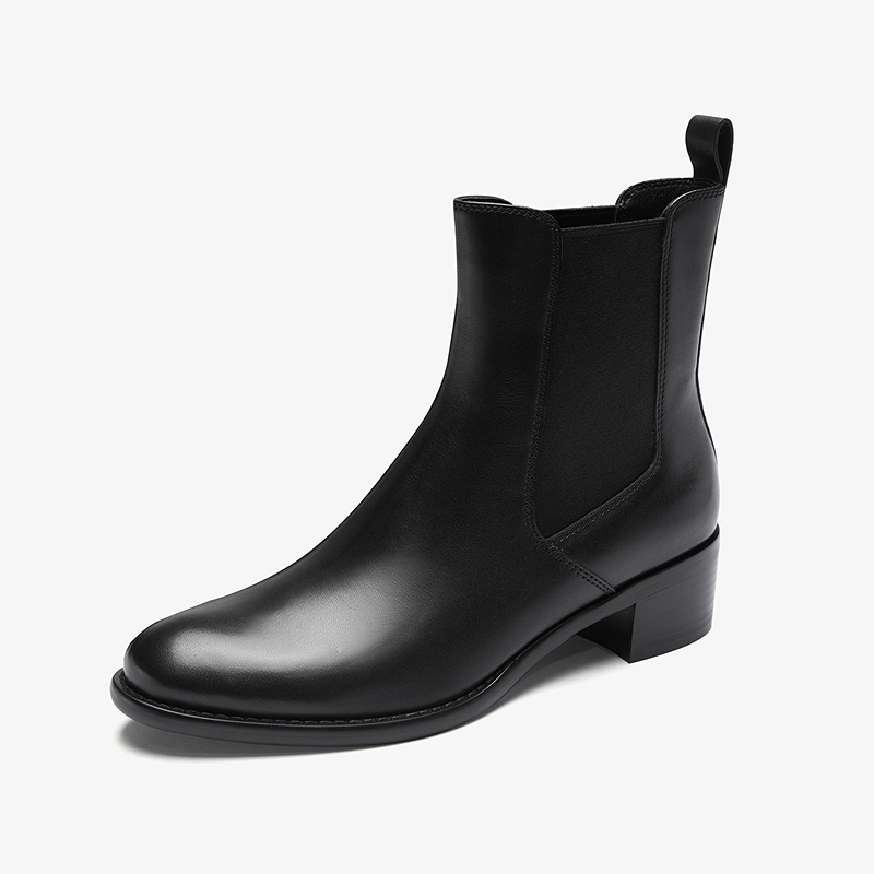 LE SAUNDA Женские короткие челси-ботфорты Truffle Black Color BKL, цвет Truffle Black Color BKL — фото 4
