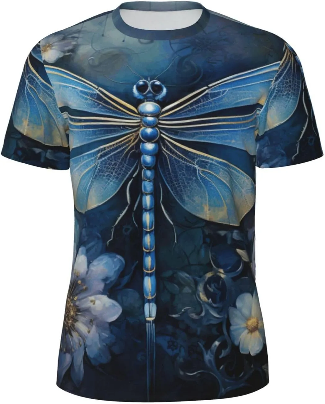 

Футболка мужская Art Blue Dragonfly Print, дышащая, для спорта CADREWY
