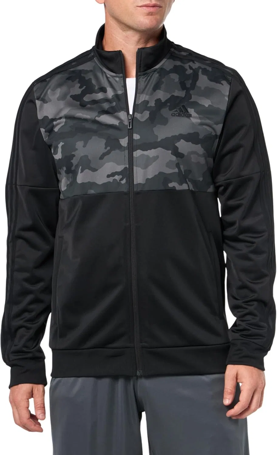 Толстовка adidas Essentials Camouflage Tricot Track Jacket, Black — фото 3