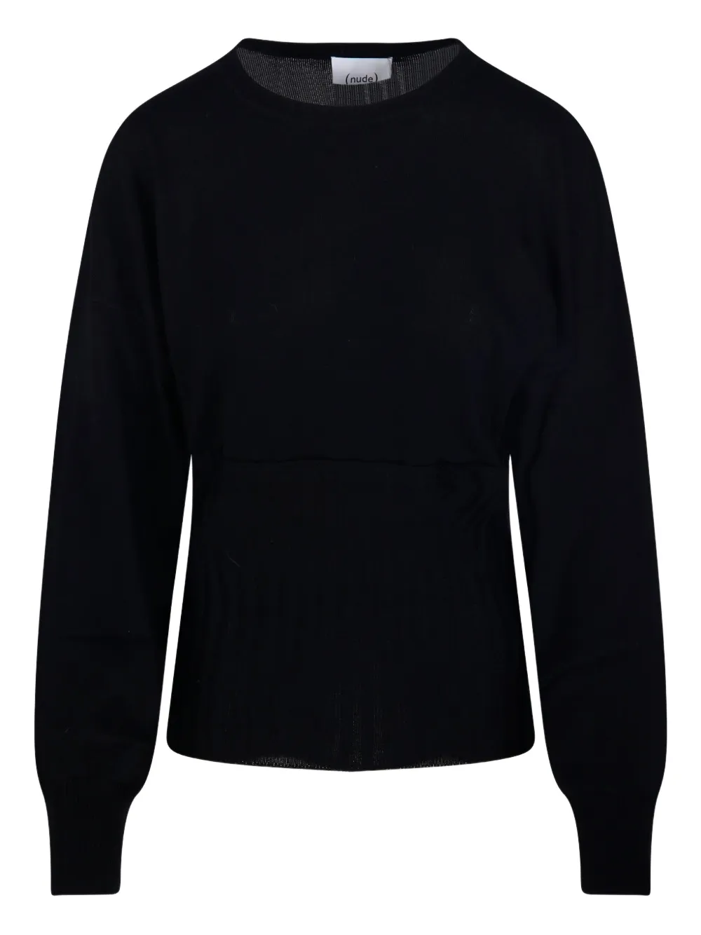 

Джемпер со вставкой в рубчик Nude, черный