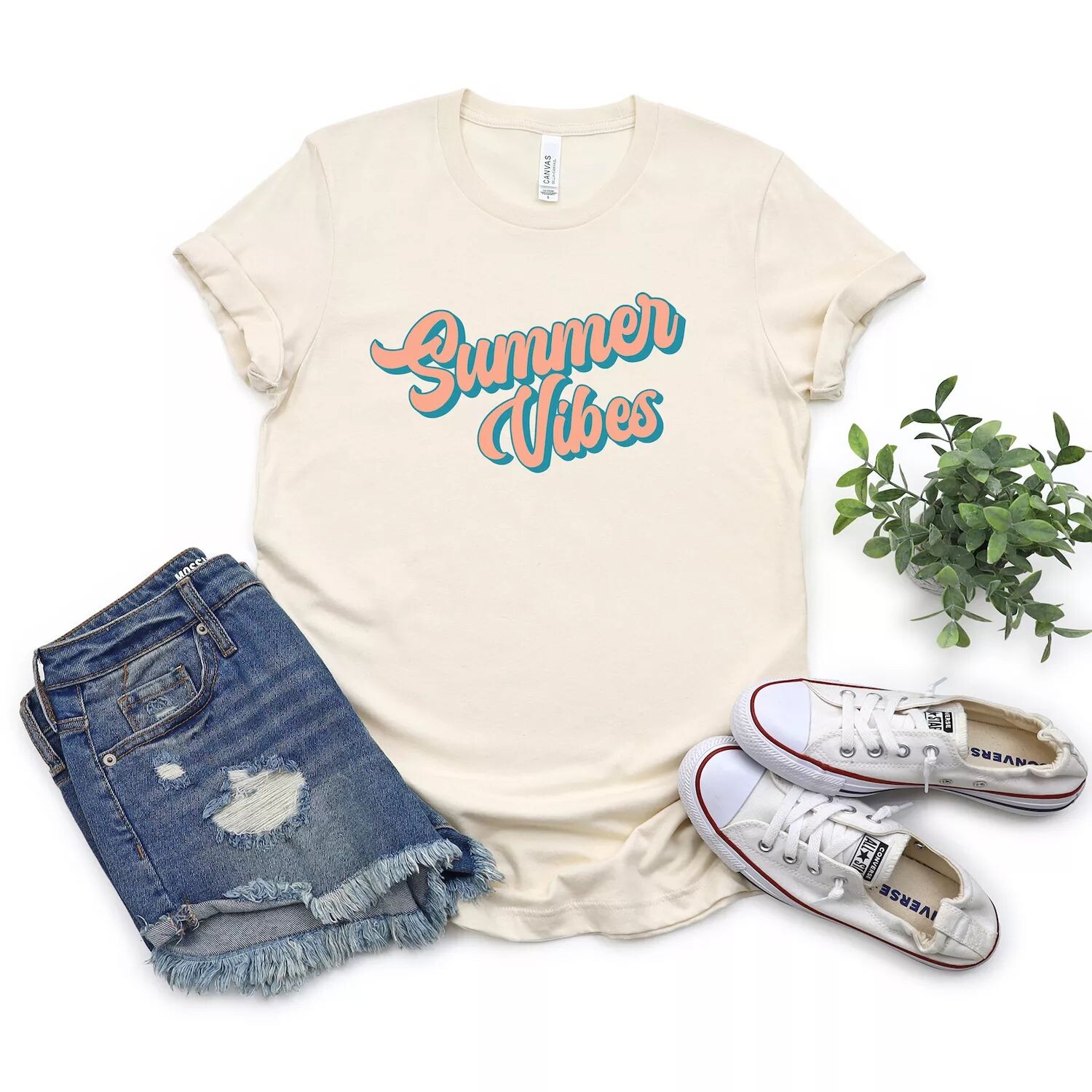 

Яркая футболка с короткими рукавами и графическим рисунком Summer Vibes Simply Sage Market