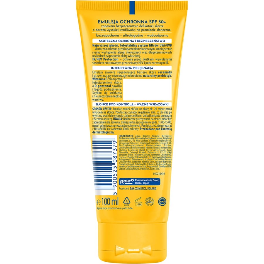 Dax Sun, Защитная эмульсия для чувствительной кожи SPF 50+, 100 мл — фото 3