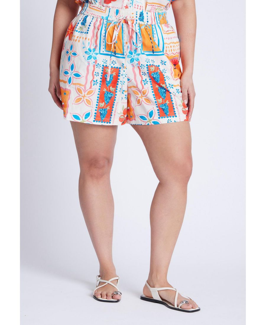 

Женские шорты больших размеров с принтом, надеваются через голову ELOQUII, Souvenir