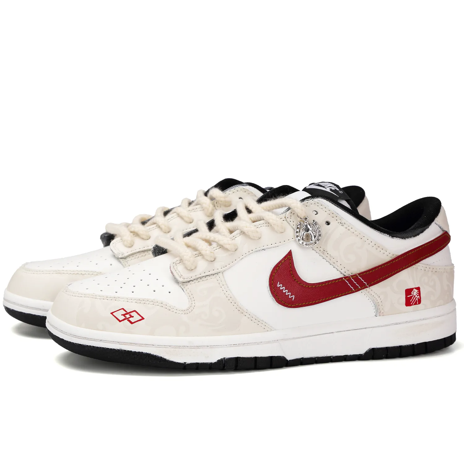 Кроссовки Dunk Sure Victory из кожи, устойчивые к истиранию и скольжению, низкие Nike, экрю — фото 4