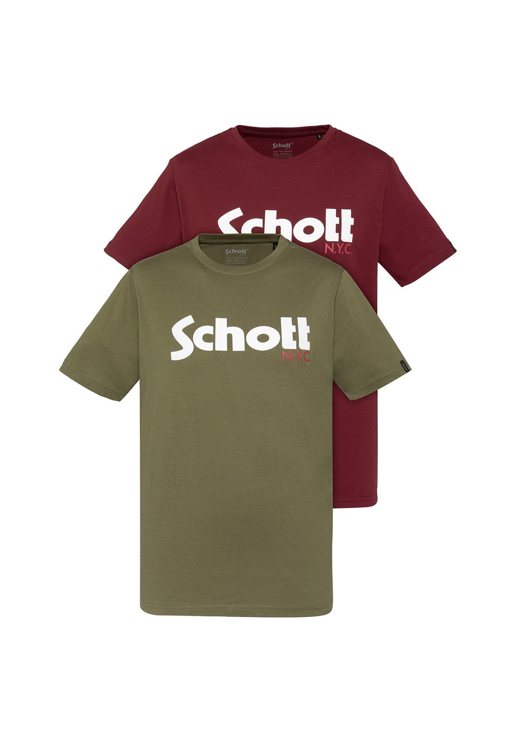 

Футболка с принтом PACK OF 2 LOGO Schott, зеленый