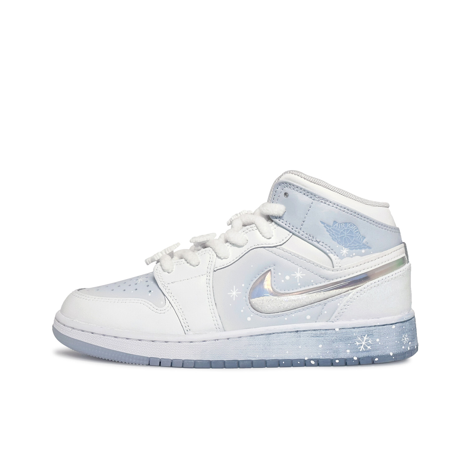 

Кроссовки Air JORDAN 1 Vintage Basketball Shoes Women's Mid-Top White Blue