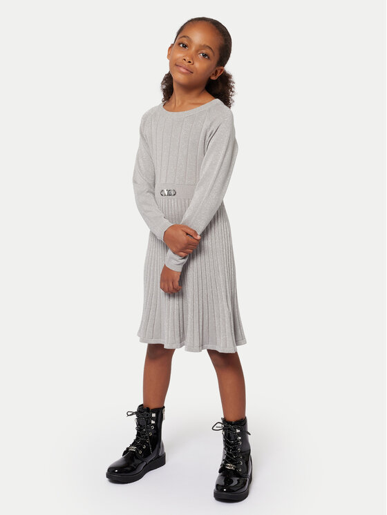 Трикотажное платье обычного кроя R30169 D Michael Kors Kids, серый — фото 3