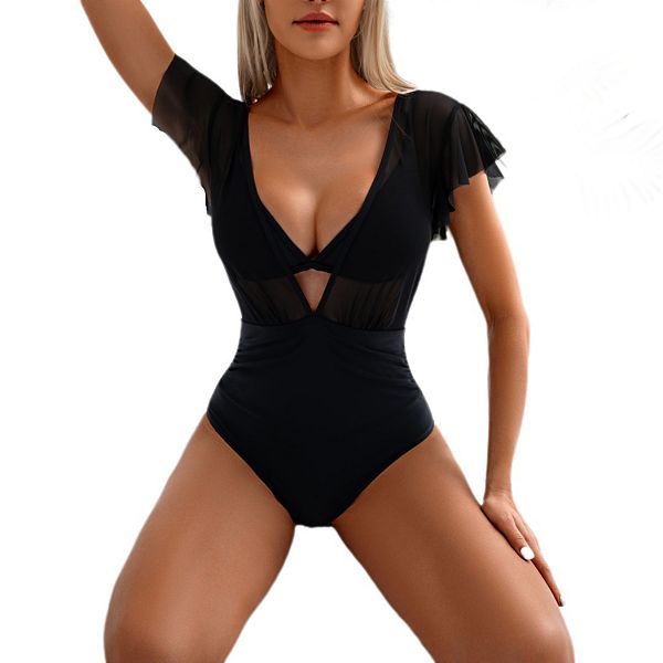 

Женский купальник-бикини с треугольным топом на запах, V-образным вырезом и рукавами-фонариками Yesfashion, Black, Черный, Женский купальник-бикини с треугольным топом на запах, V-образным вырезом и рукавами-фонариками Yesfashion, Black