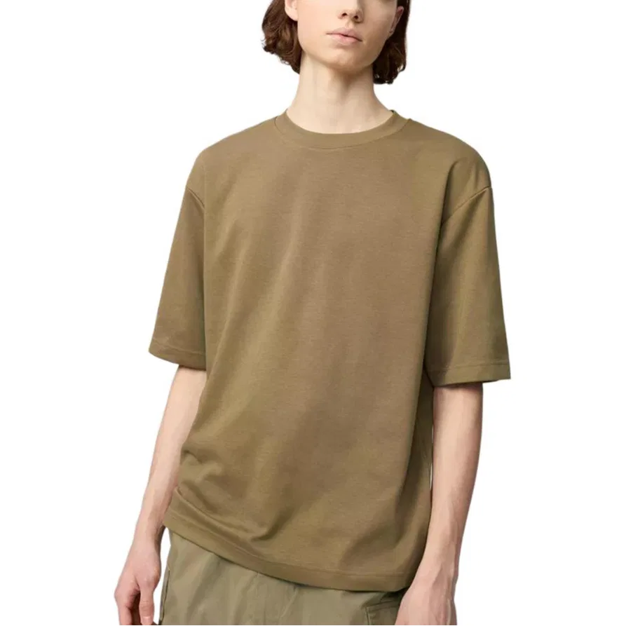 Футболка с опущенным плечом UNIQLO Light Umber