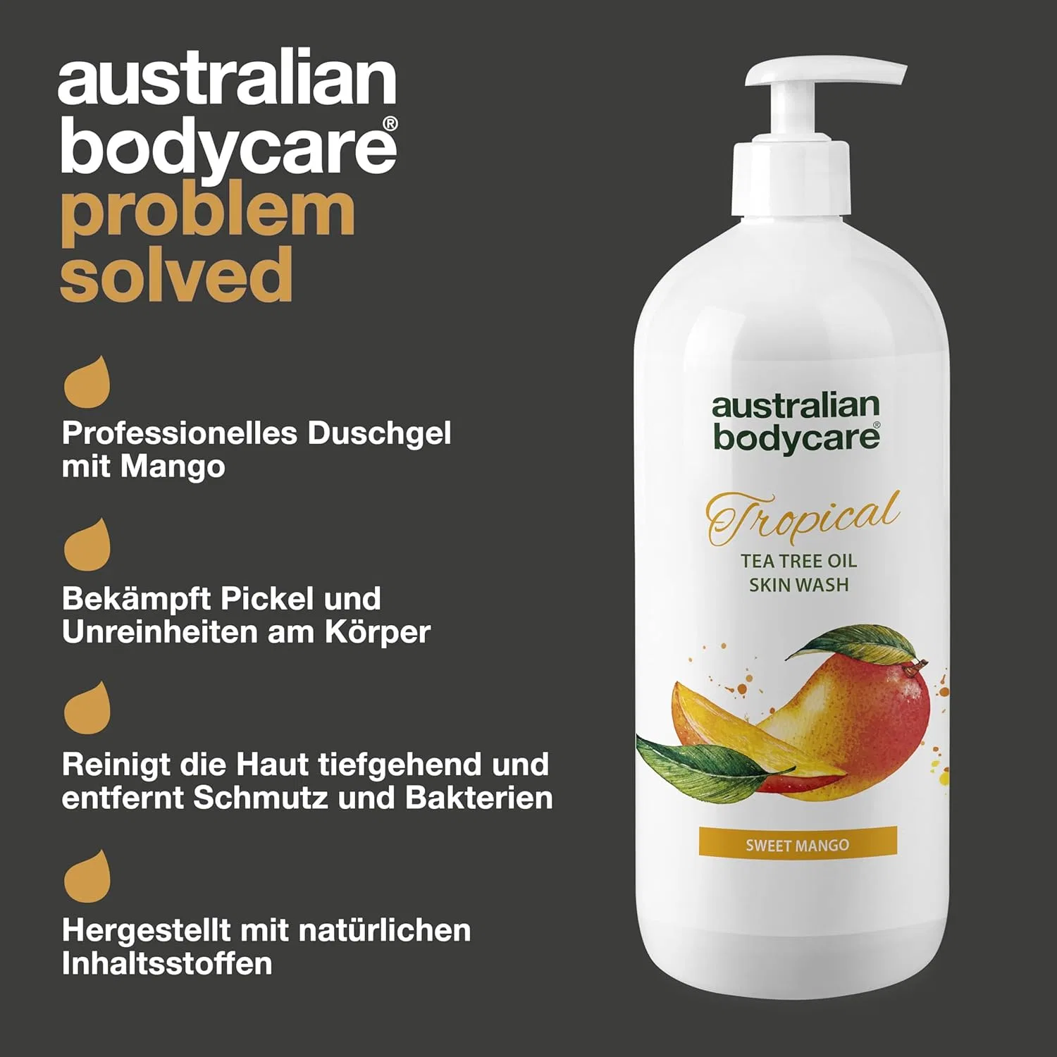 Гель для душа с маслом чайного дерева и манго от Australian Bodycare, 1000 мл Australian Bodycare — фото 3