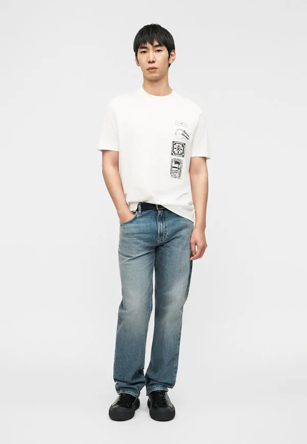 Брюки с карманами, джинсы свободного кроя Emporio Armani, Medium Blue Denim — фото 2