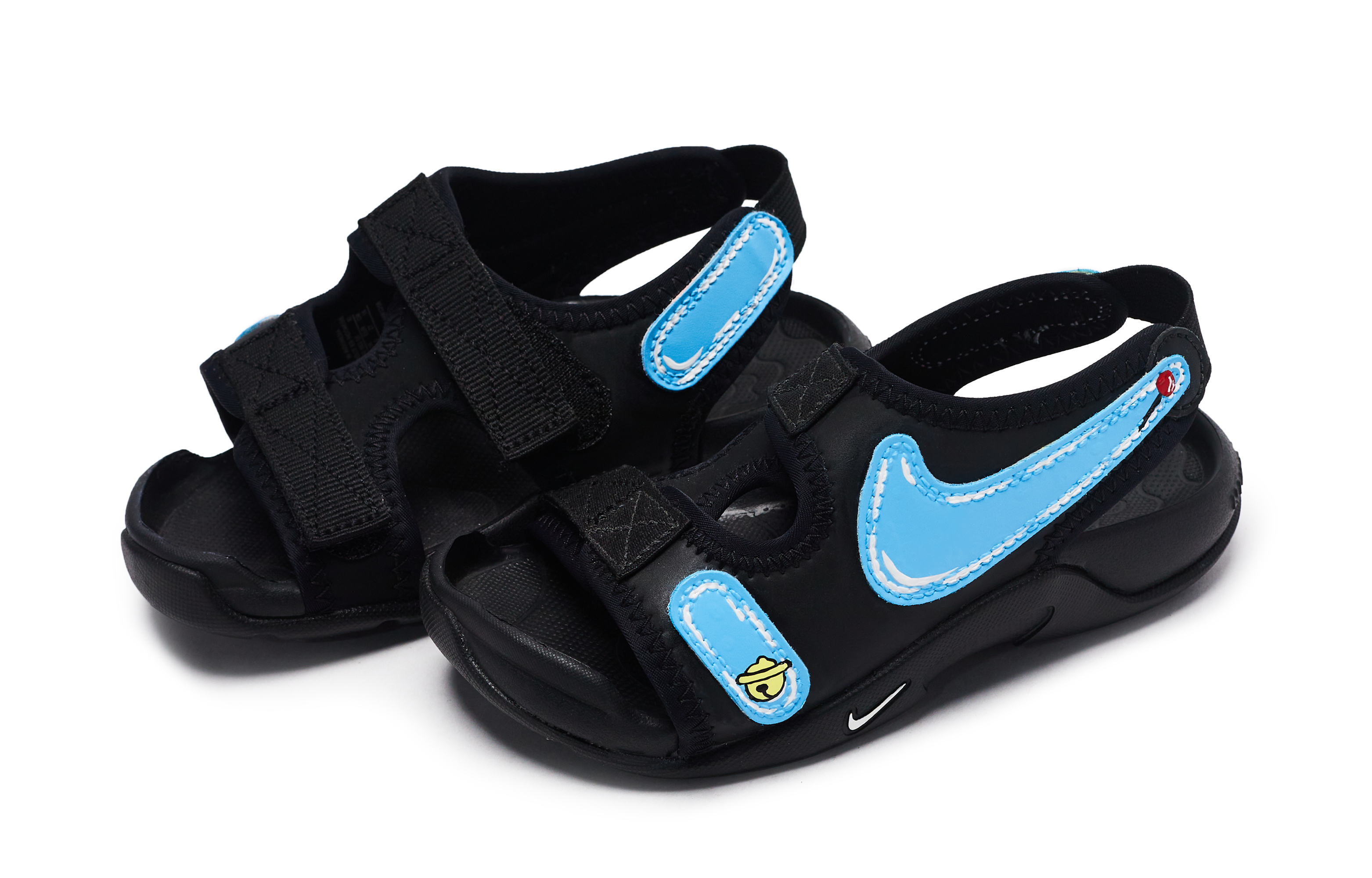 Сандалии детские противоскользящие Sunray Adjust 6 PS для детей от 3 до 7 лет Nike, черный/синий/желтый — фото 3