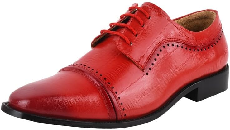 

Мужские оксфорды LIBERTYZENO с животным принтом из натуральной кожи на шнуровке для Рождества, красный