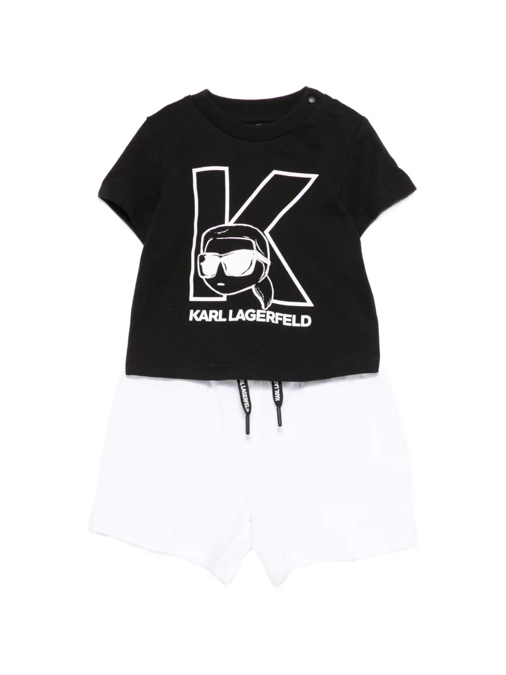 

Полосатый спортивный костюм Karl Lagerfeld Kids, белый