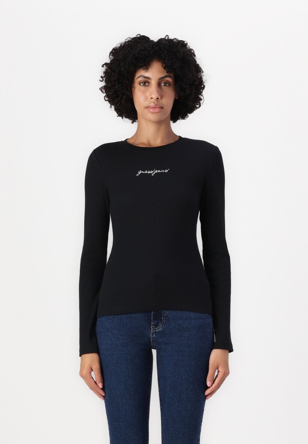 

Топ с длинными рукавами SLIM Guess Jeans, черный