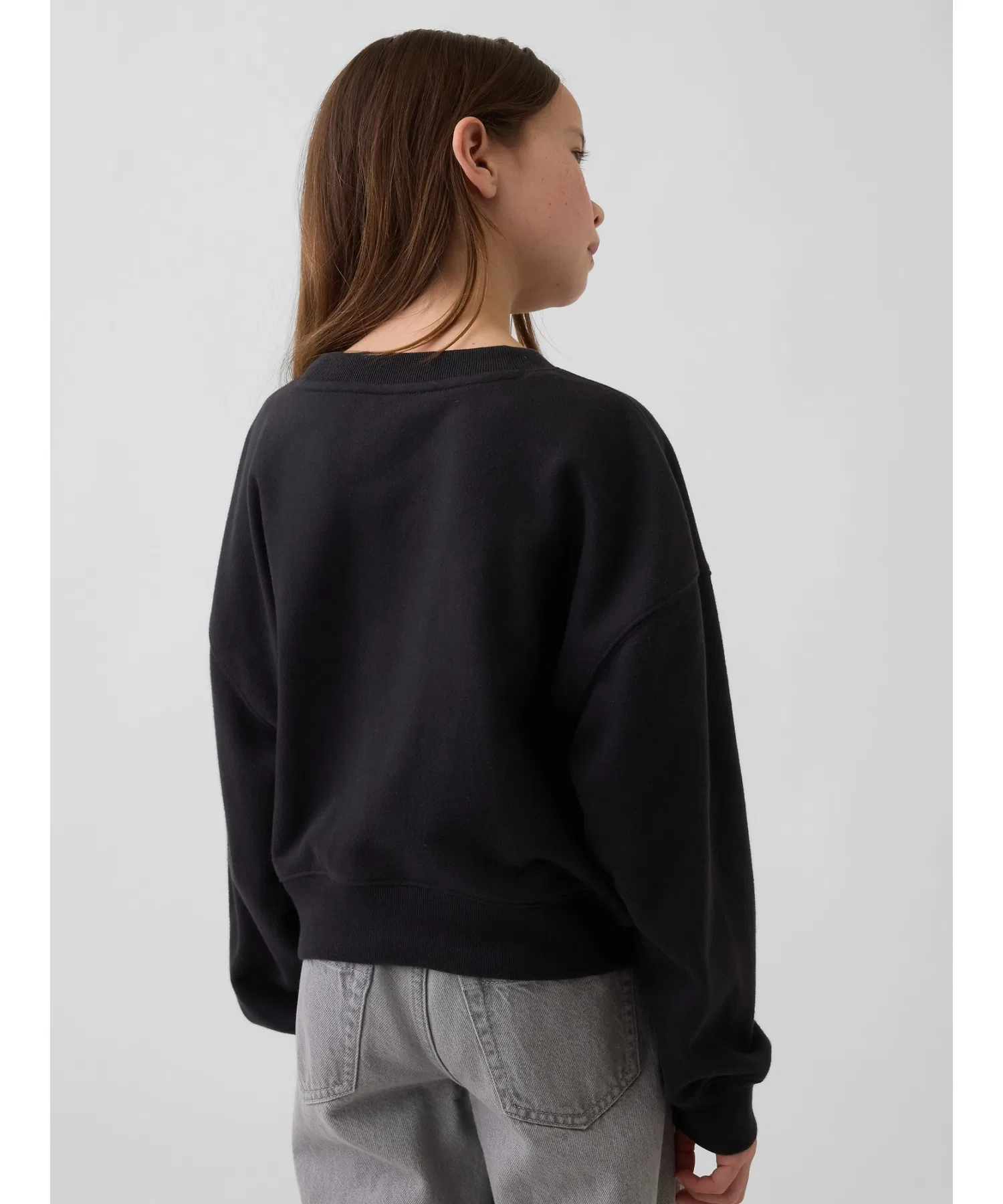 Укороченная винтажная толстовка GAP с логотипом из мягкой французской махровой ткани (детская) — фото 4