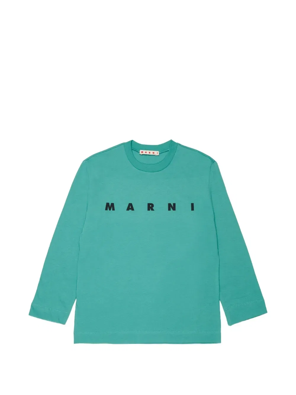 Футболка с длинным рукавом с логотипом Marni Kids, зеленый