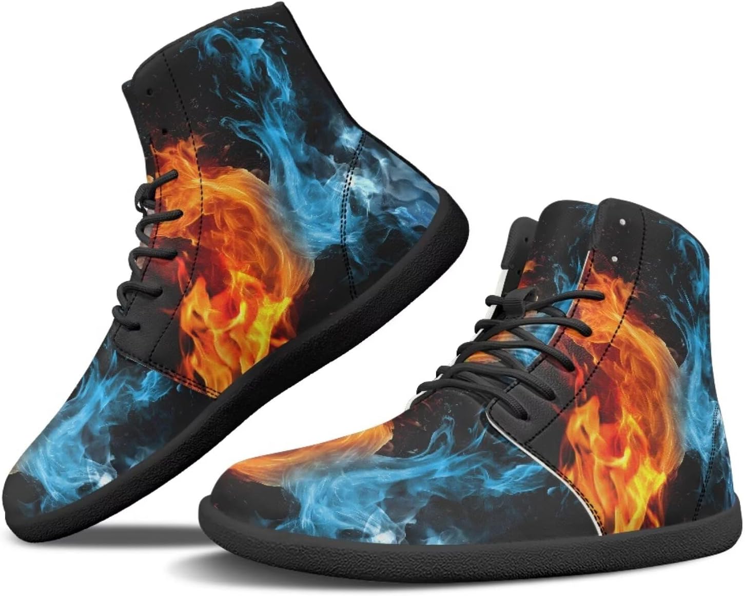 

Мужские минималистичные кроссовки Binienty с высоким верхом, нулевая разница по подошве, широкая носочная часть, для прогулок на улице, походов и тенниса, Fire & Water