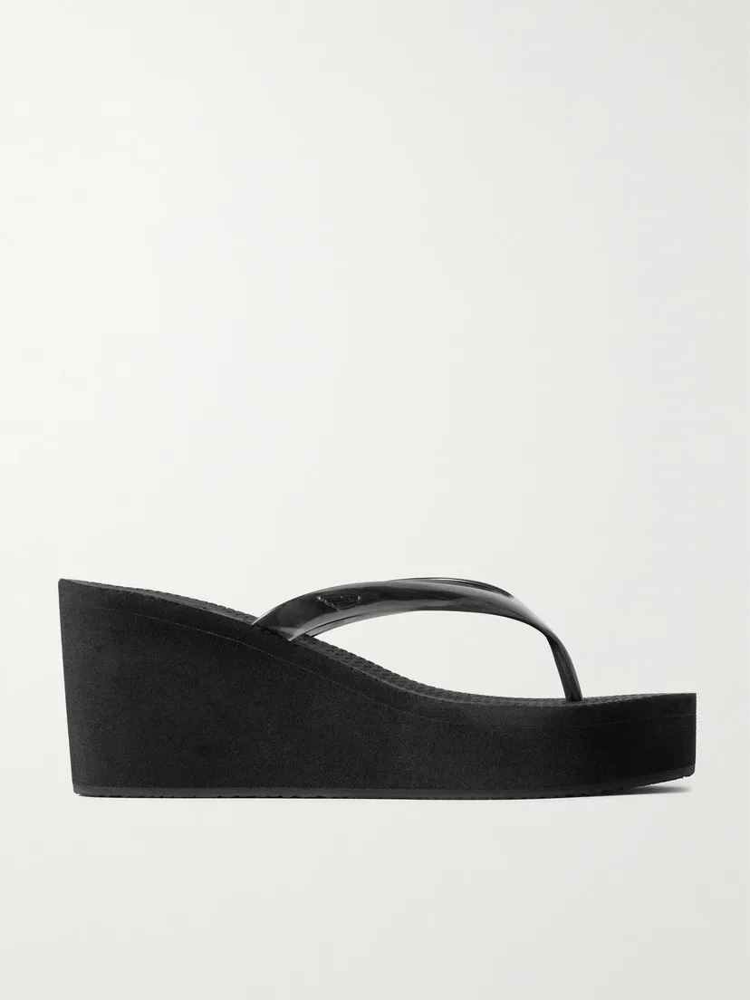 Вьетнамки на танкетке Etheria из ПВХ Ancient Greek Sandals, черный