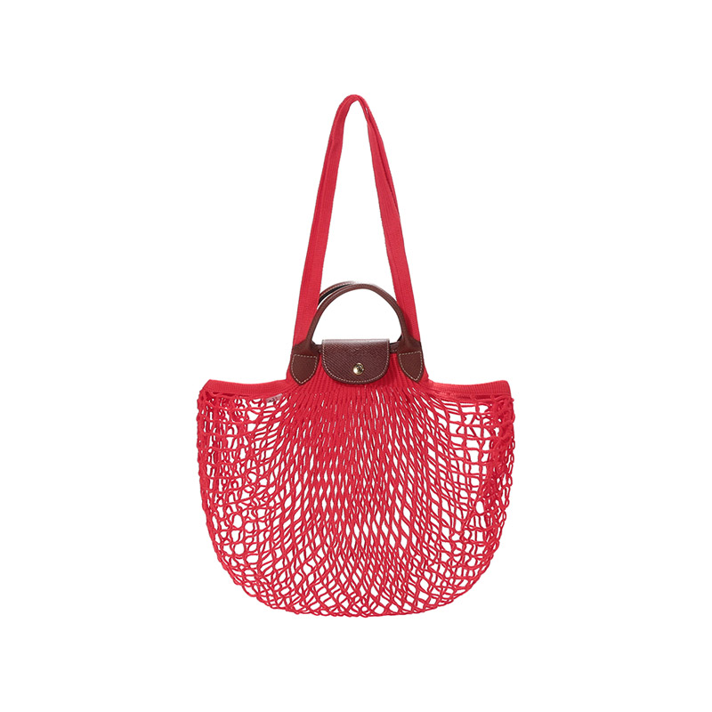 

Сумка Le Pliage Filet Canvas с сетчатым карманом через плечо на пояс женская красная LONGCHAMP