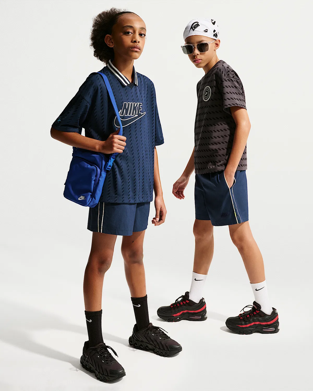 Детские шорты Nike Sportswear Woven, Midnight Navy/Midnight Navy/Soft Pearl/Midnight Navy