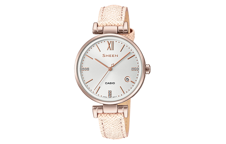

CASIO Часы Women's SHEEN Silver Watch, Pink