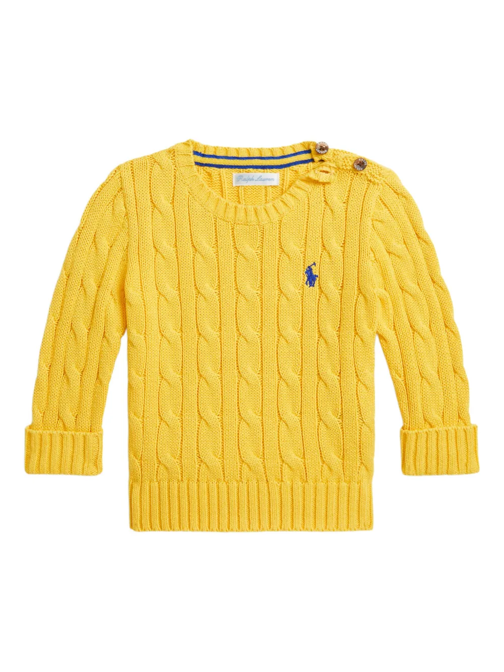 

Вязаный свитер с вышитым логотипом Polo Ralph Lauren Kids, желтый