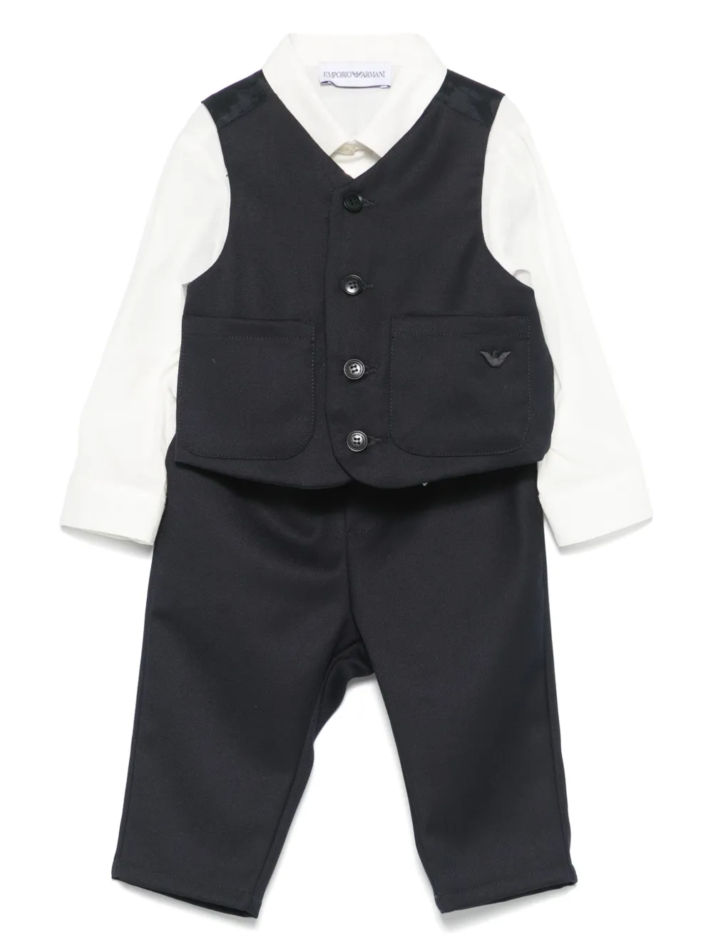 

Костюм с вышитым логотипом Emporio Armani Kids, синий