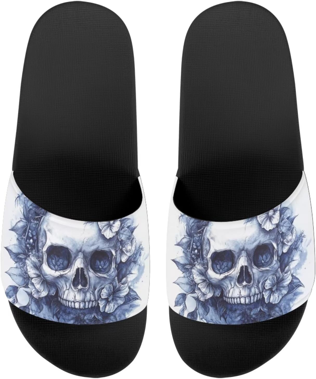 

Женские шлепанцы GETELINSENG с принтом черепа на День мертвых, летние домашние тапочки с нескользящей подошвой, тапочки на носок для дома и улицы, белый
