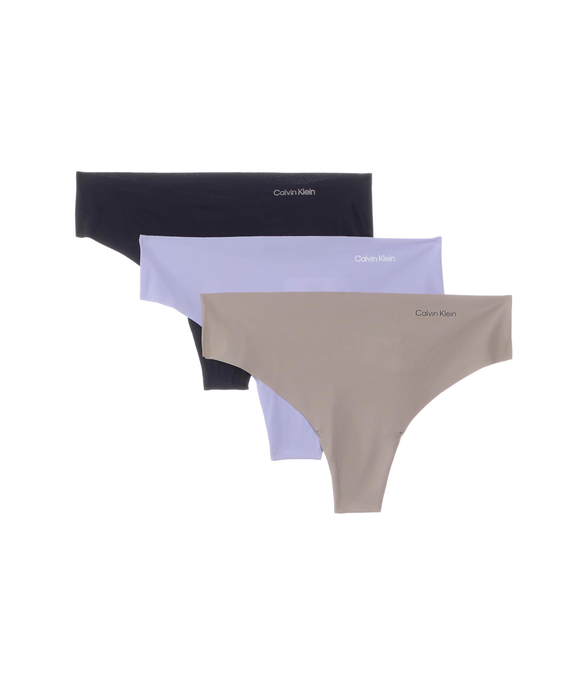 

Стринги Calvin Klein Underwear Invisibles 3-Pack Thong, Black/Cinder/Lilac Quartz