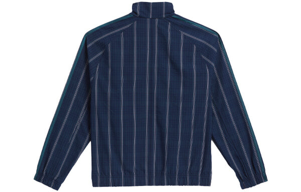 Куртка adidas originals Mw Tt Casual Stand Collar Plaid Athletics Sports Jacket Navy Blue, синий — фото 2