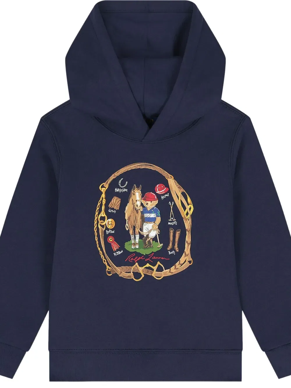 Худи с графическим принтом Polo Ralph Lauren Kids, синий — фото 3