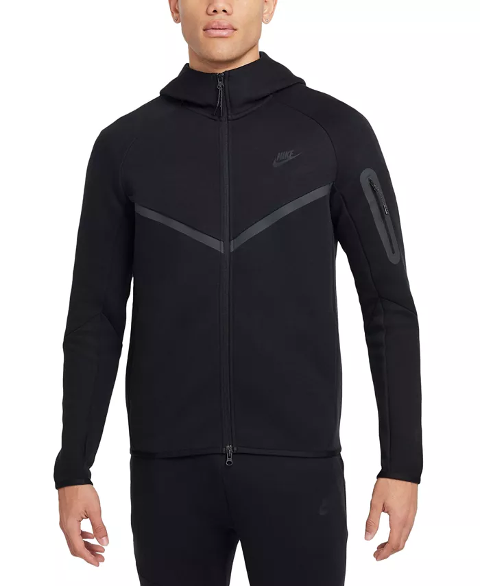 

Мужская худи Tech Fleece с молнией и логотипом Windrunner Nike, черный