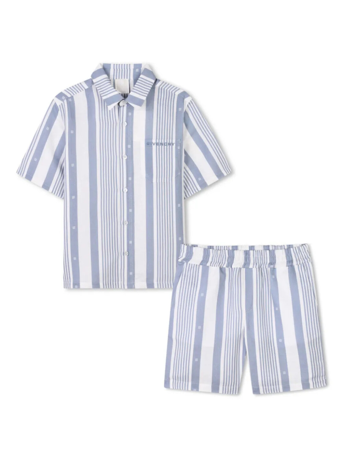 

Givenchy Kids комплект из рубашки и шортов в полоску, синий