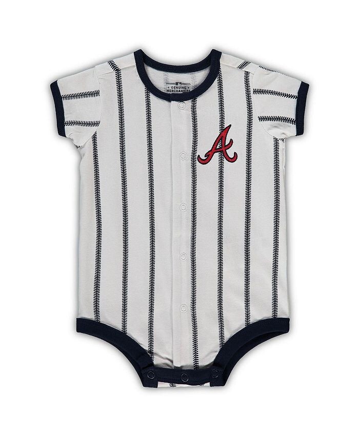 

Бело-темно-синее боди Atlanta Braves Power Hitter для новорожденныхс короткими рукавами Outerstuff, белый/темно-синий