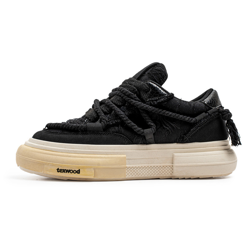 

TEXWOOD Кроссовки мужские повседневные низкие Black с покрытием баланс, цвет Black