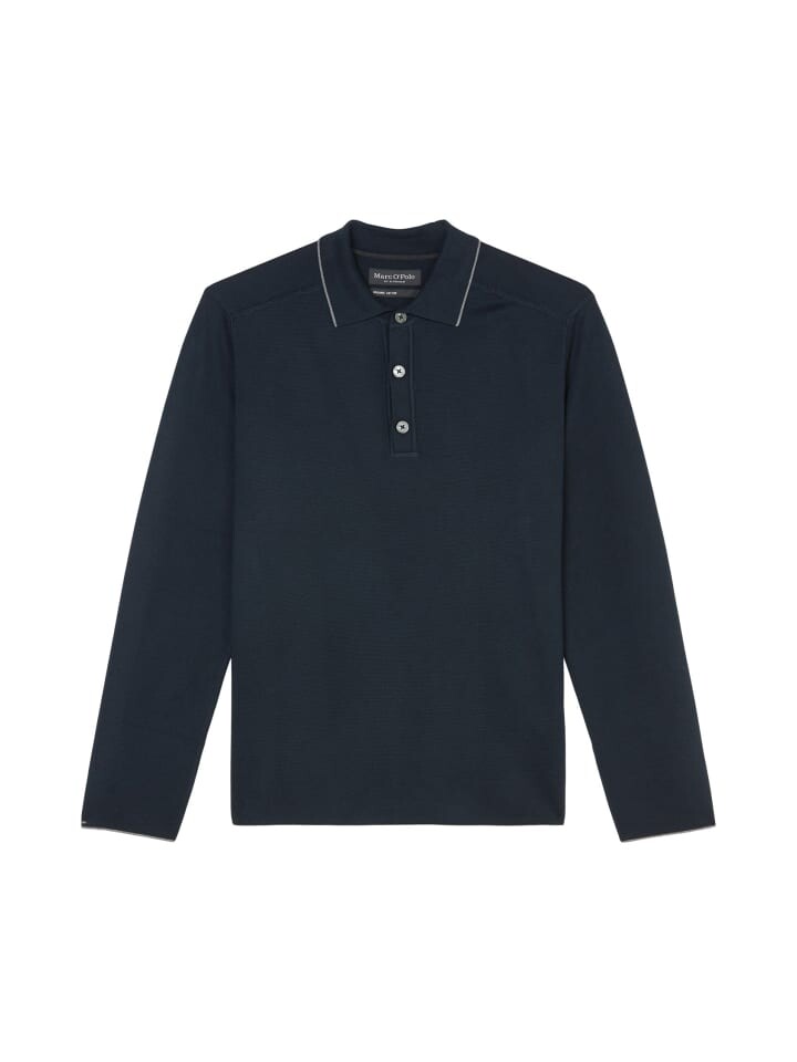 

Пуловер Marc O'Polo DfC Pullover regular im Polo-Stil, цвет dark navy
