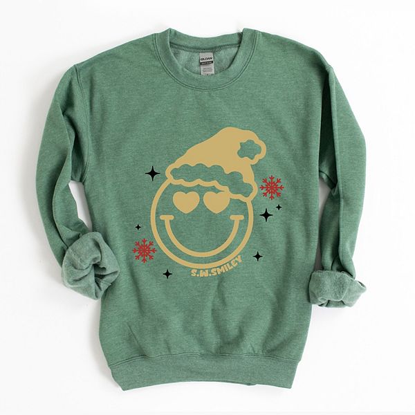 

SWSmiley christmas heart eyes - женский графический свитшот Simply Sage Market, Heather Green, Зеленый, SWSmiley christmas heart eyes - женский графический свитшот Simply Sage Market, Heather Green
