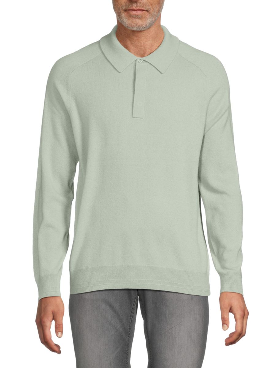 

Кашемировый свитер-поло Magaschoni, цвет Sage Storm